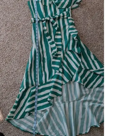 FLYING TOMATO Womens flowy & tiered summer Dress, size small, green & white - Picture 9 of 11